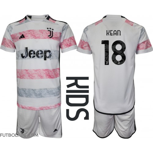 Camiseta Juventus Moise Kean #18 Visitante Equipación para niños 2023-24 manga corta (+ pantalones cortos)